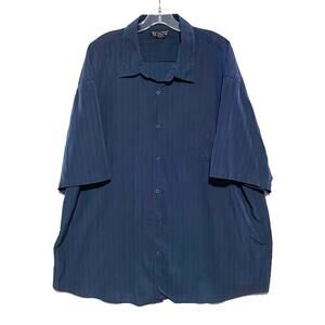 Montage Collection Button Shirt Mens XXL Blue Striped Classic Preppy Minimalist